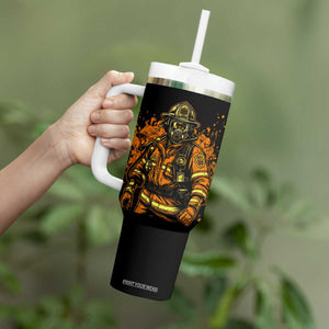Brave Firefighter Tumbler With Handle Personalized TS04 Print Your Wear