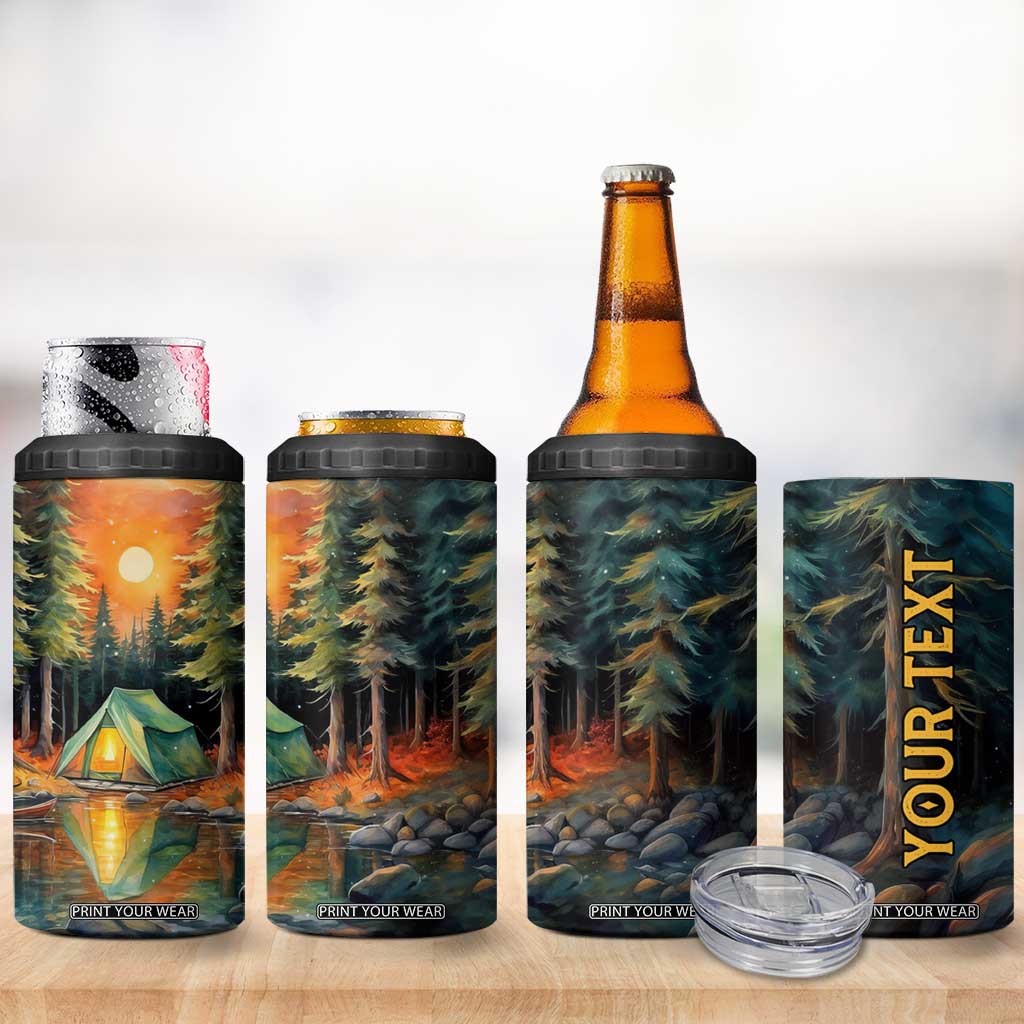 Camping In The Wood 4 in 1 Can Cooler Tumbler Personalized TS04 Print Your Wear