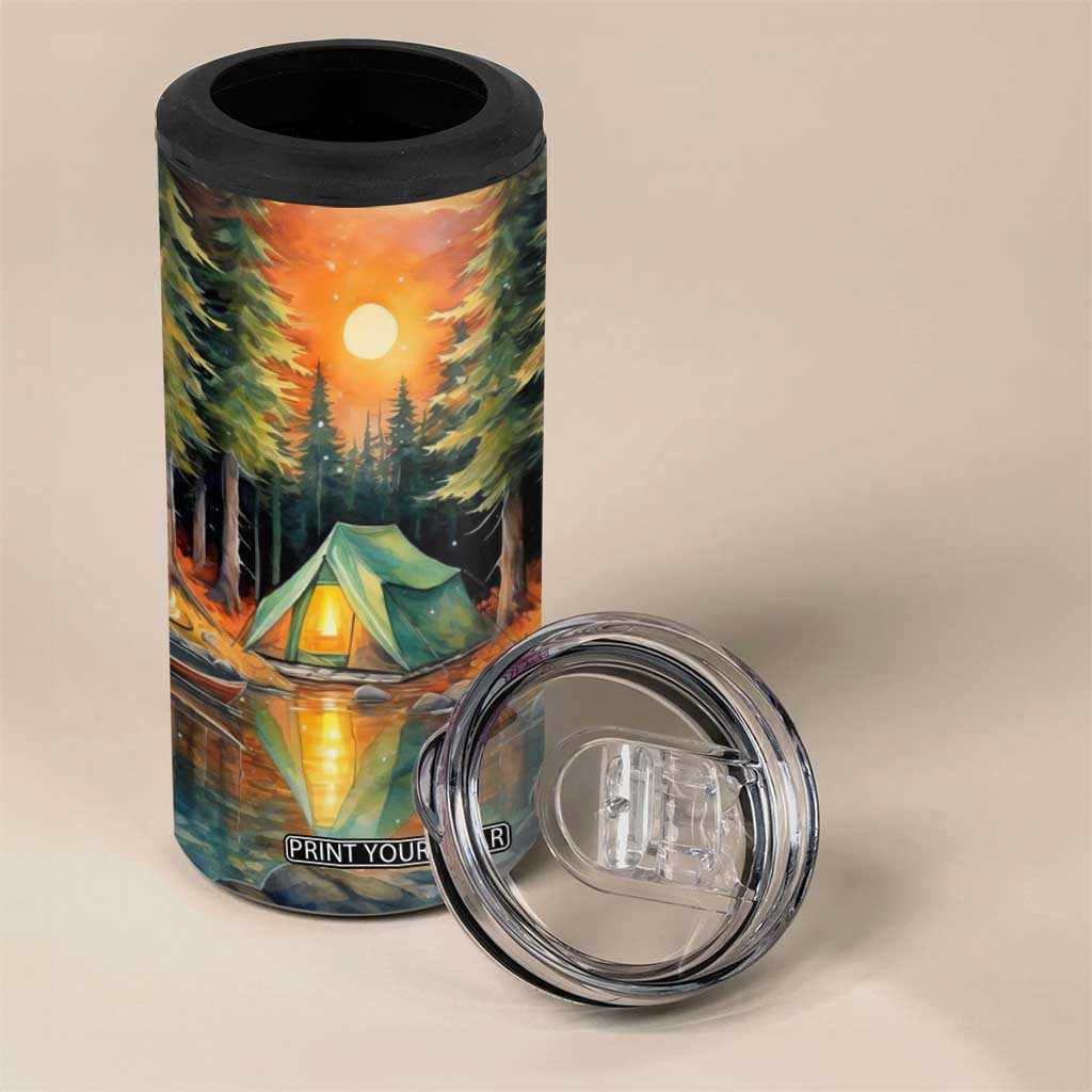 Camping In The Wood 4 in 1 Can Cooler Tumbler Personalized TS04 Print Your Wear