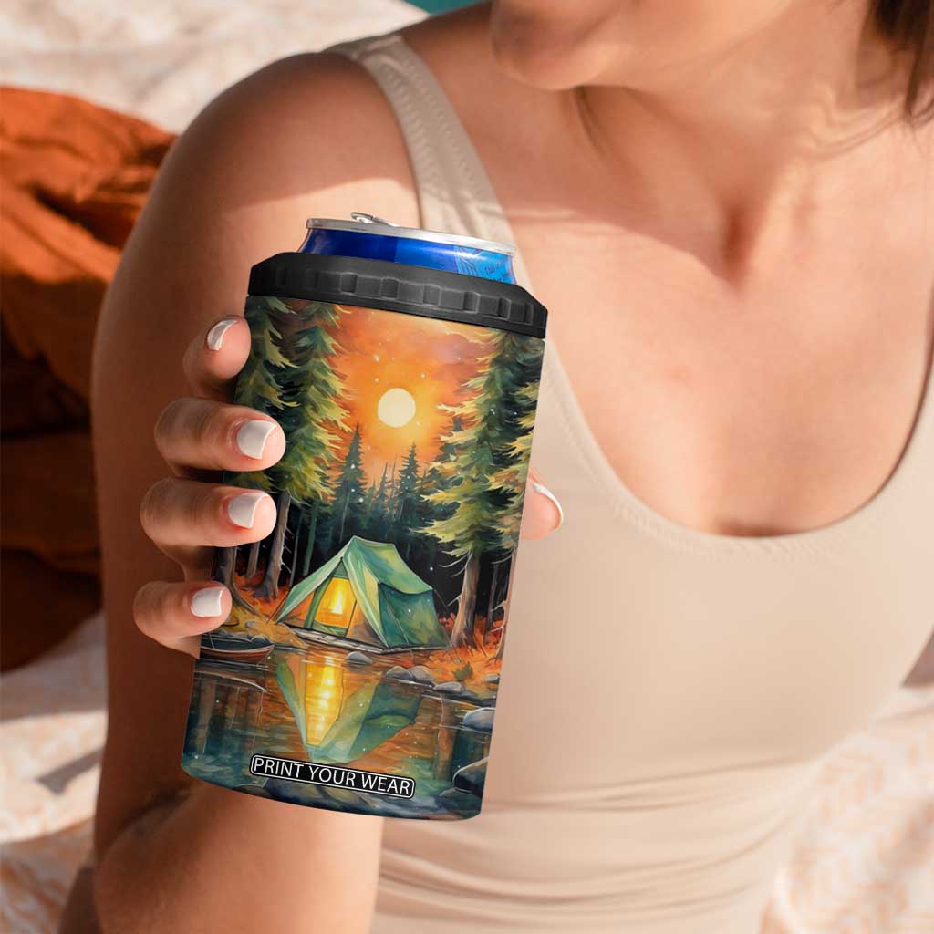 Camping In The Wood 4 in 1 Can Cooler Tumbler Personalized TS04 Print Your Wear