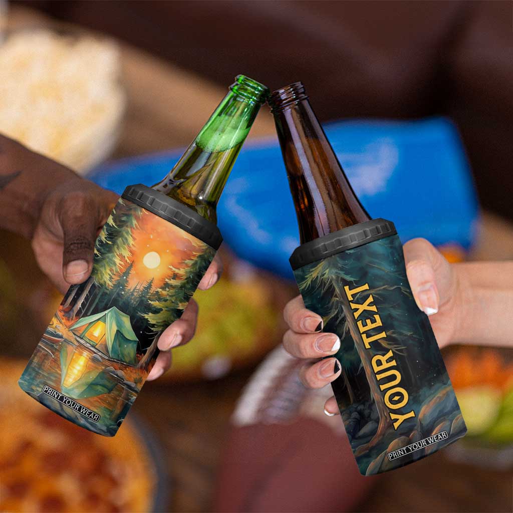 Camping In The Wood 4 in 1 Can Cooler Tumbler Personalized TS04 Print Your Wear