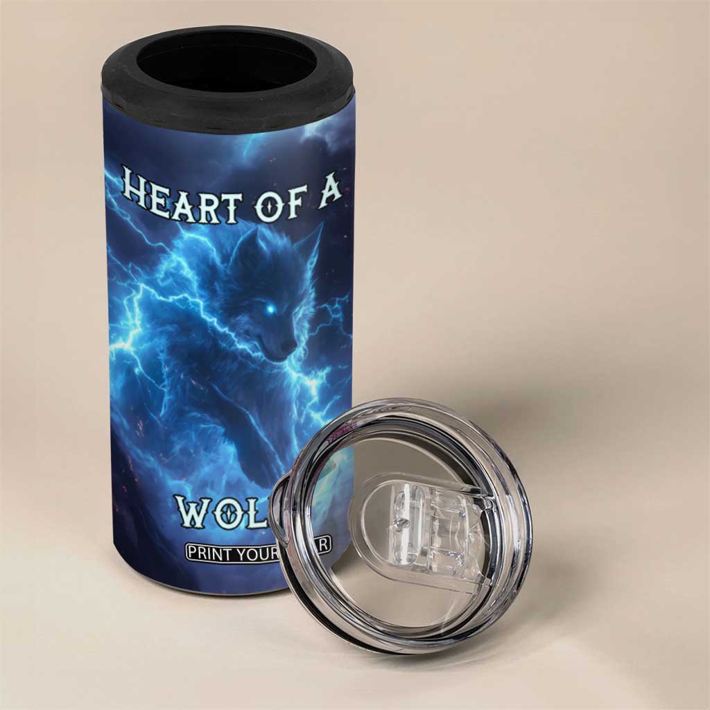Heart Of A Wolf Soul Of A Dragon 4 in 1 Can Cooler Tumbler Personalized TS04 Print Your Wear