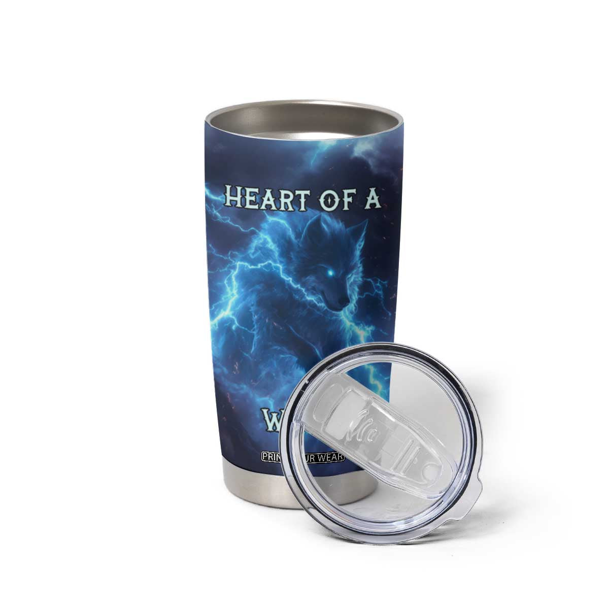 Heart Of A Wolf Soul Of A Dragon Tumbler Cup Personalized TS04 Print Your Wear