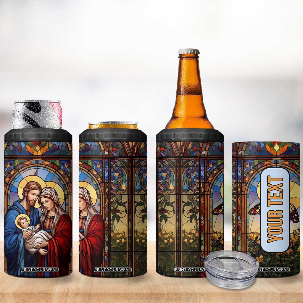 Faith Nativity Colorful Stained Glass 4 in 1 Can Cooler Tumbler Personalized TS04 Print Your Wear