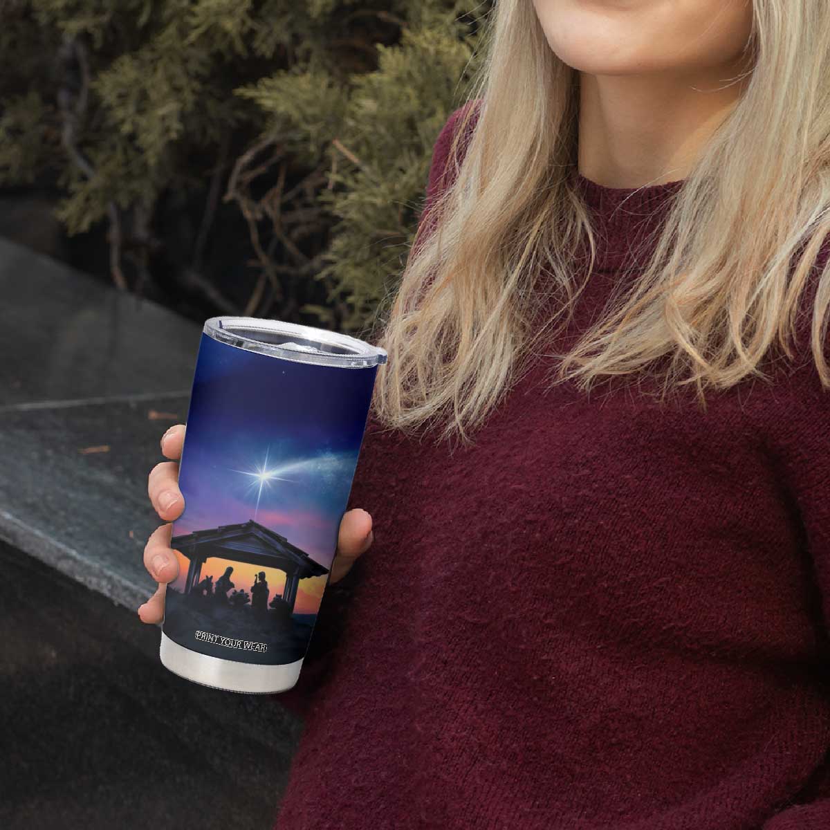 Nativity Of Jesus With Comet Tumbler Cup Personalized TS04 Print Your Wear