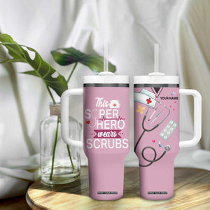 This Super Hero Wears Scrubs Tumbler With Handle Personalized TS04 Print Your Wear