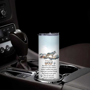 Wisdom From A Wolf Skinny Tumbler Personalized TS04 Print Your Wear