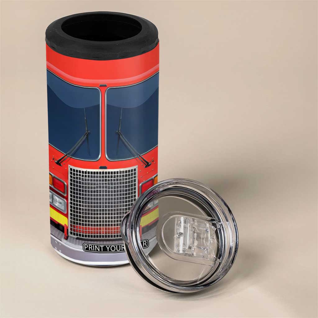 Firetruck 4 in 1 Can Cooler Tumbler Personalized TS04 Print Your Wear