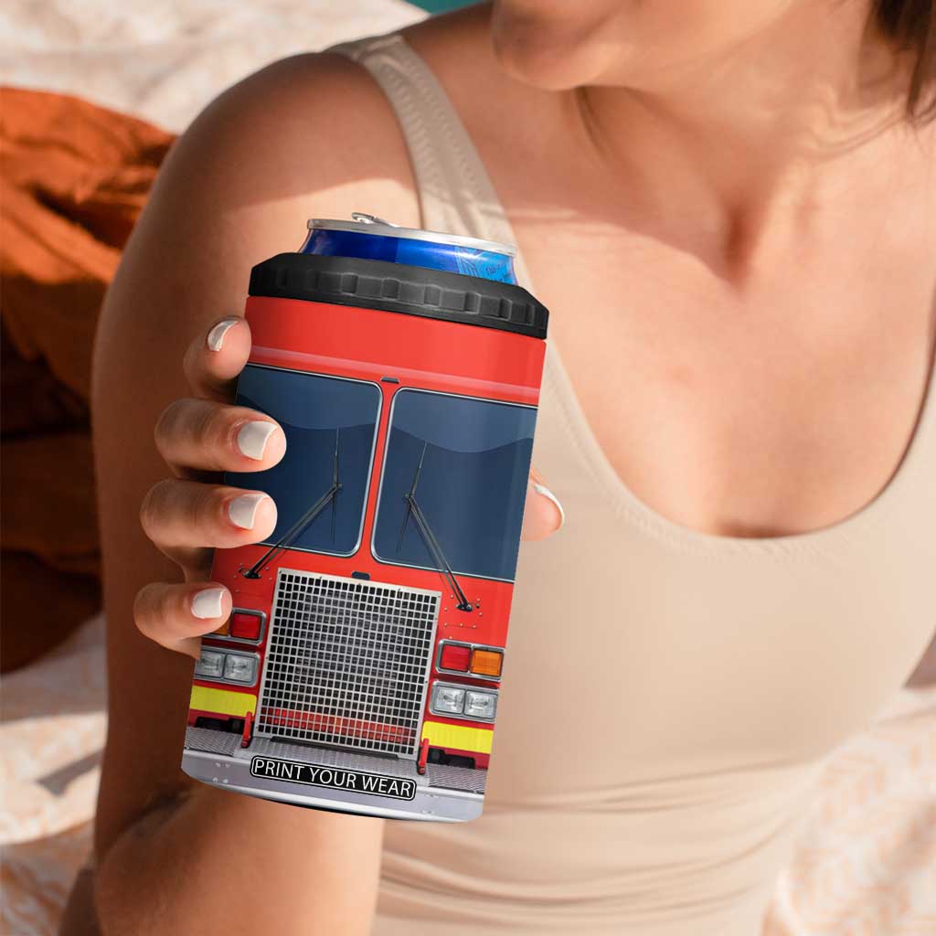 Firetruck 4 in 1 Can Cooler Tumbler Personalized TS04 Print Your Wear