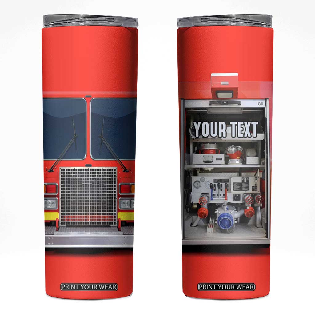 Firetruck Skinny Tumbler Personalized TS04 Multicolor Print Your Wear