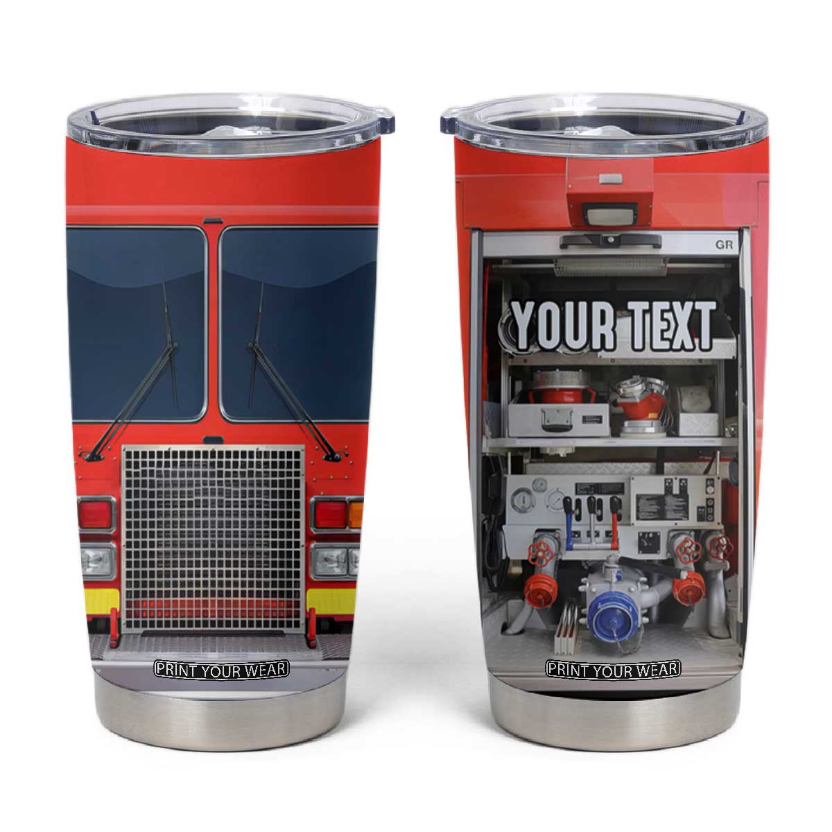 Firetruck Tumbler Cup Personalized TS04 Multicolor Print Your Wear