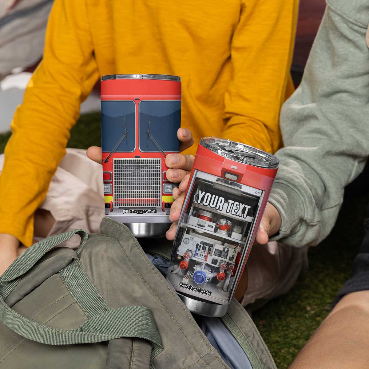 Firetruck Tumbler Cup Personalized TS04 Print Your Wear