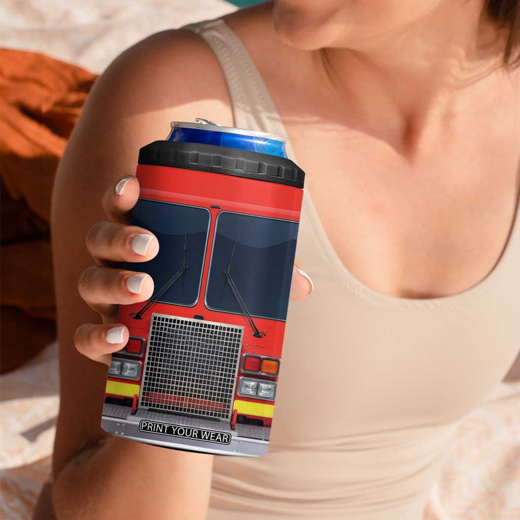 Firetruck Firefighter 4 in 1 Can Cooler Tumbler Personalized TS04 Print Your Wear