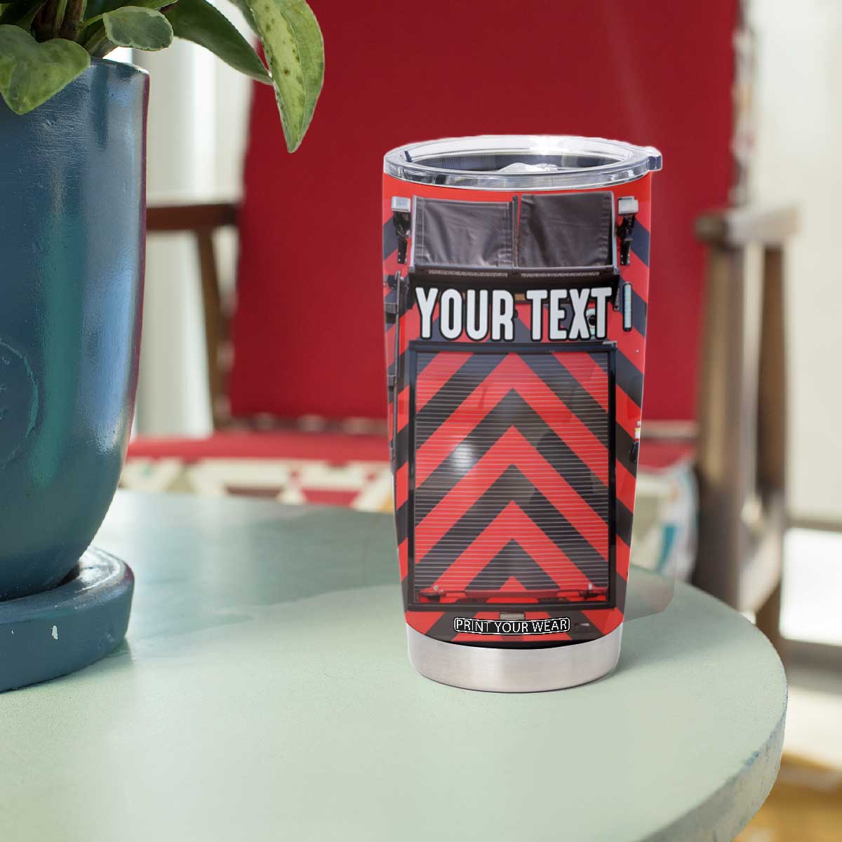 Firetruck Firefighter Tumbler Cup Personalized TS04 Print Your Wear