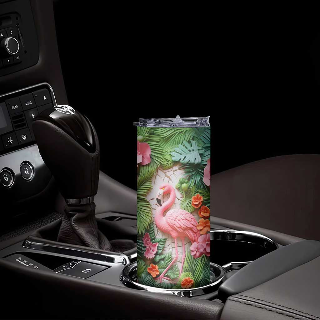 Flamingo Plaster Carving Skinny Tumbler Personalized TS04 Print Your Wear