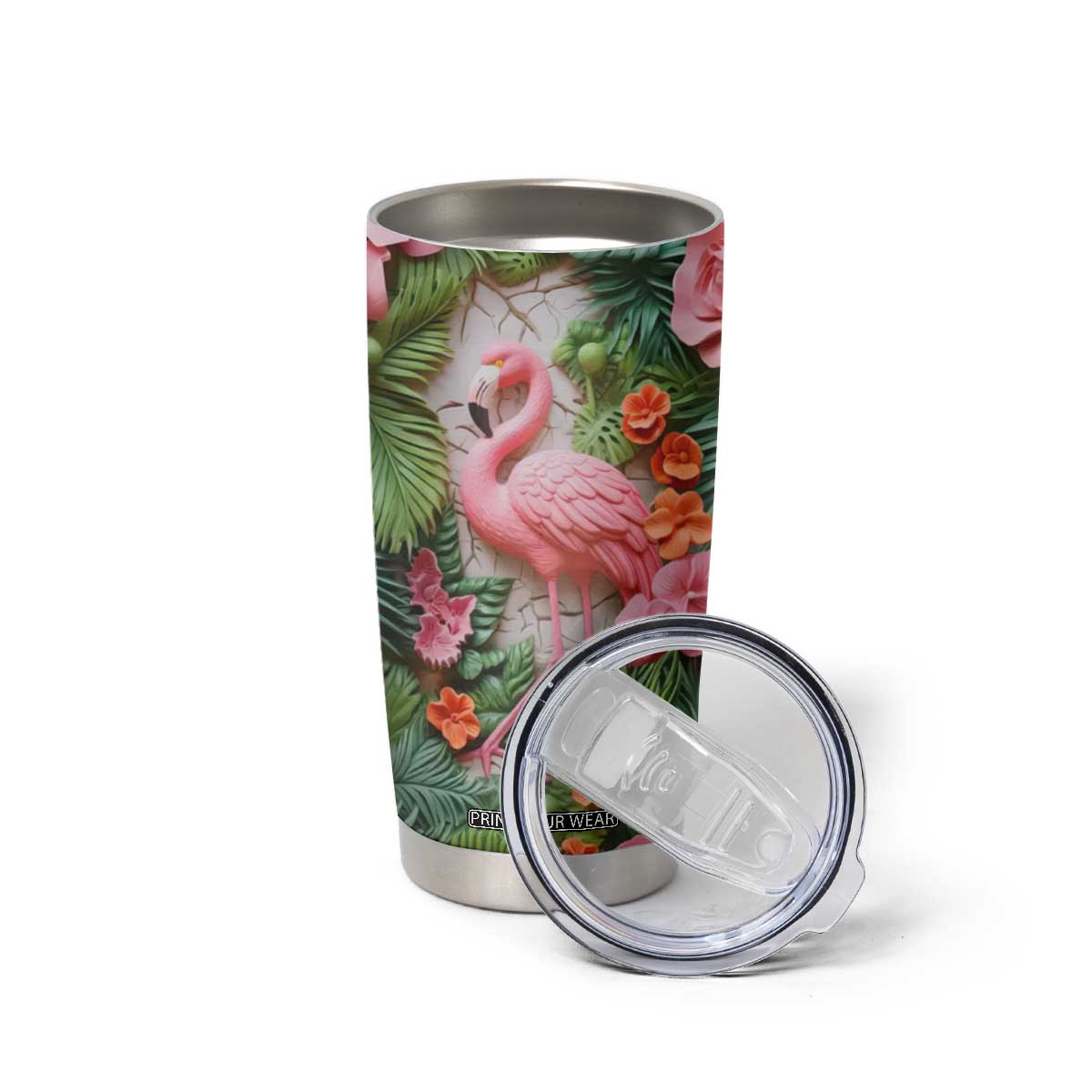 Flamingo Plaster Carving Tumbler Cup Personalized TS04 Print Your Wear