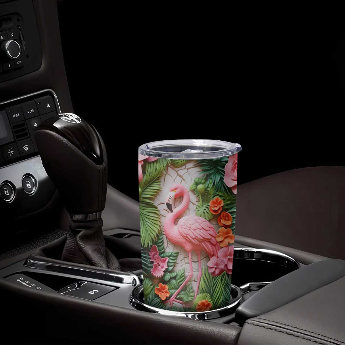 Flamingo Plaster Carving Tumbler Cup Personalized TS04 Print Your Wear
