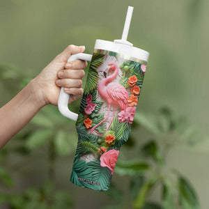 Flamingo Plaster Carving Tumbler With Handle Personalized TS04 Print Your Wear