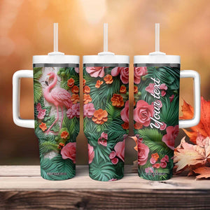 Flamingo Plaster Carving Tumbler With Handle Personalized TS04 Print Your Wear