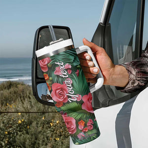 Flamingo Plaster Carving Tumbler With Handle Personalized TS04 Print Your Wear