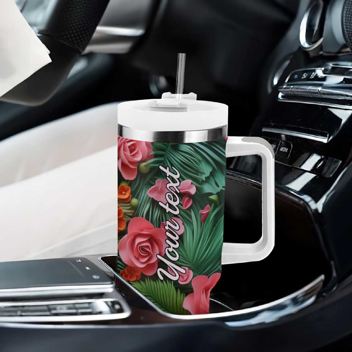 Flamingo Plaster Carving Tumbler With Handle Personalized TS04 Print Your Wear