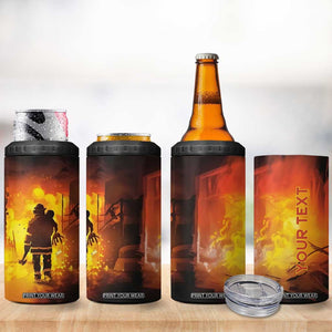 Firefighter Saves The Child 4 in 1 Can Cooler Tumbler Personalized TS04 Print Your Wear