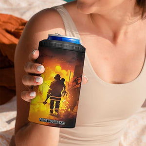 Firefighter Saves The Child 4 in 1 Can Cooler Tumbler Personalized TS04 Print Your Wear