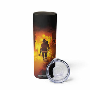 Firefighter Saves The Child Skinny Tumbler Personalized TS04 Print Your Wear
