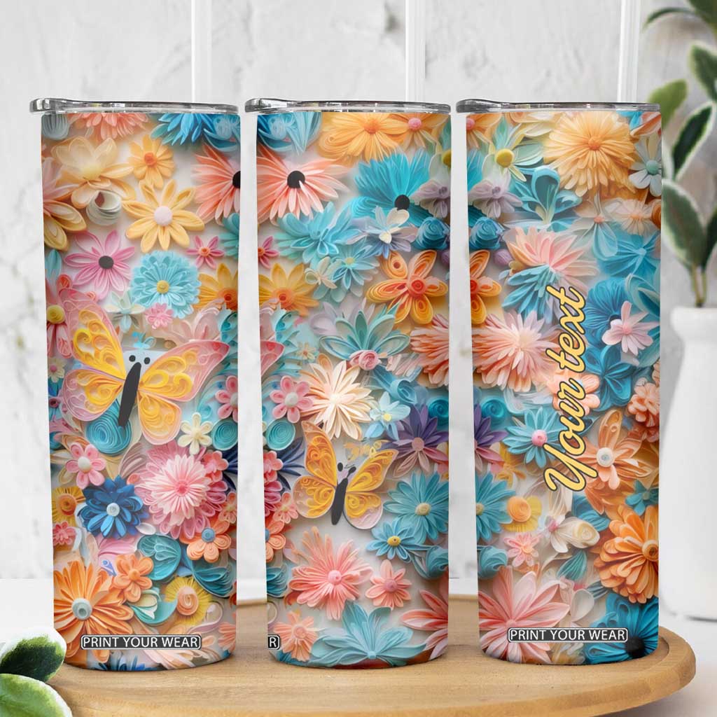 Butterfly Coloful Paper Quiling Skinny Tumbler Personalized TS04 Print Your Wear
