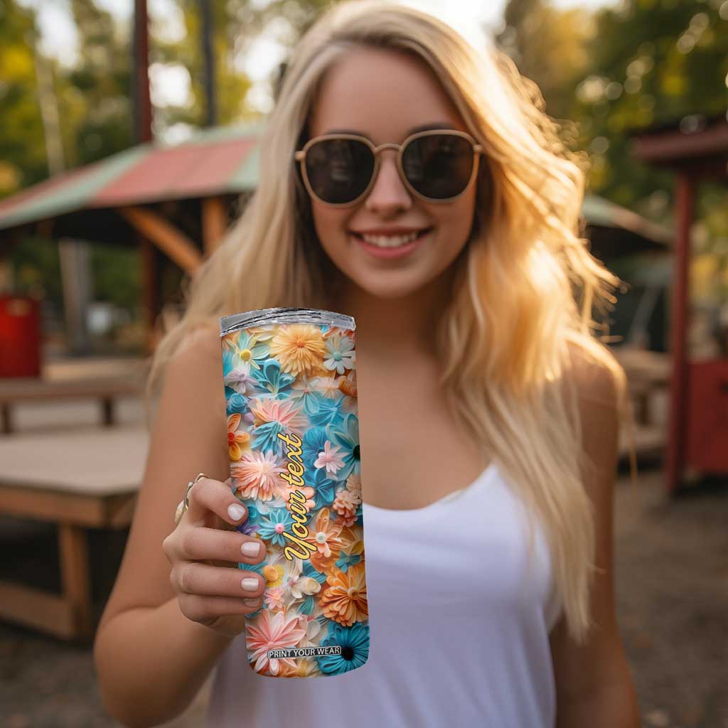 Butterfly Coloful Paper Quiling Skinny Tumbler Personalized TS04 Print Your Wear
