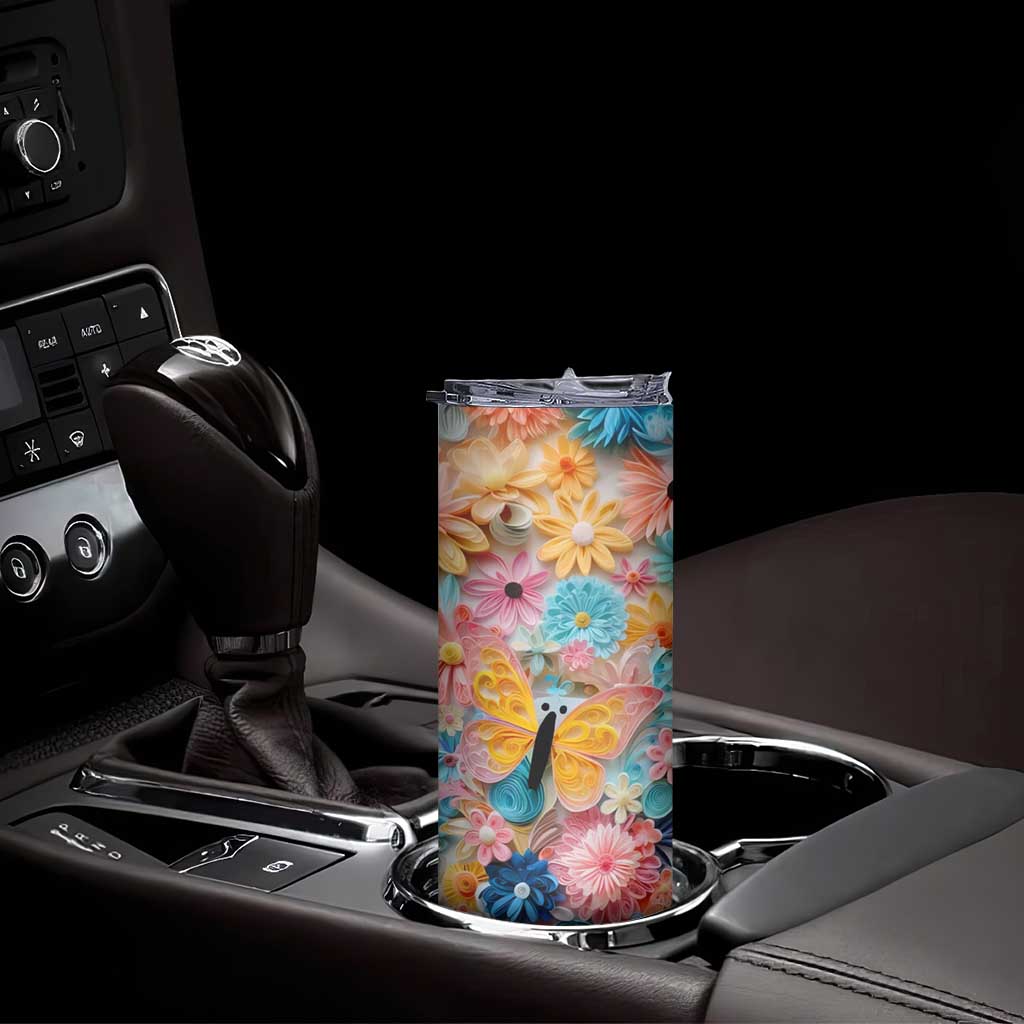 Butterfly Coloful Paper Quiling Skinny Tumbler Personalized TS04 Print Your Wear