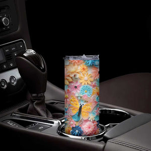 Butterfly Coloful Paper Quiling Skinny Tumbler Personalized TS04 Print Your Wear