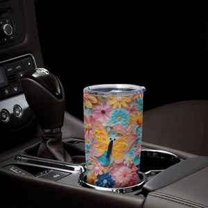 Butterfly Coloful Paper Quiling Tumbler Cup Personalized TS04 Print Your Wear