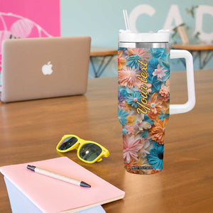 Butterfly Coloful Paper Quiling Tumbler With Handle Personalized TS04 Print Your Wear
