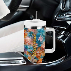 Butterfly Coloful Paper Quiling Tumbler With Handle Personalized TS04 Print Your Wear