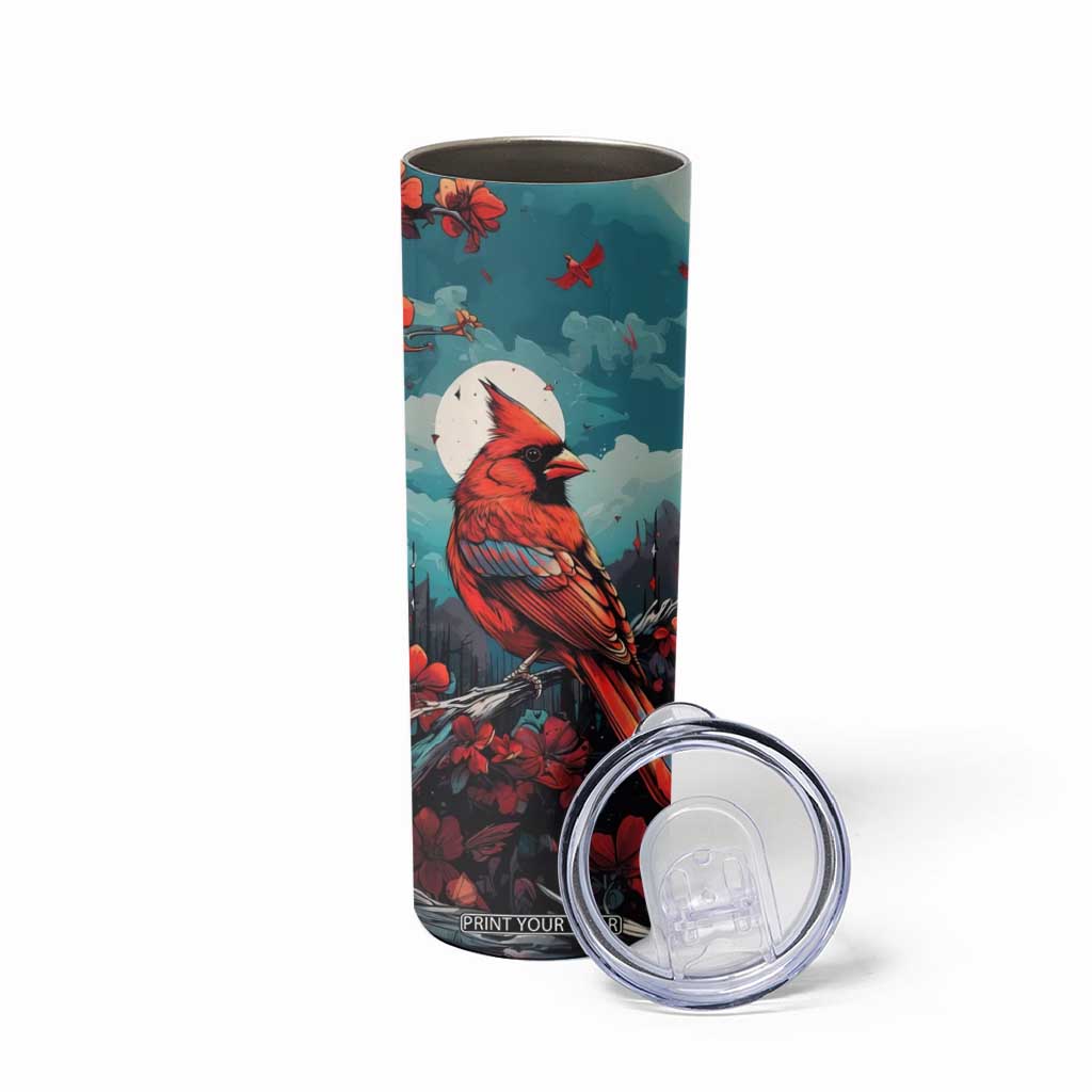 Retro Cardinal Flower Skinny Tumbler Personalized TS04 Print Your Wear
