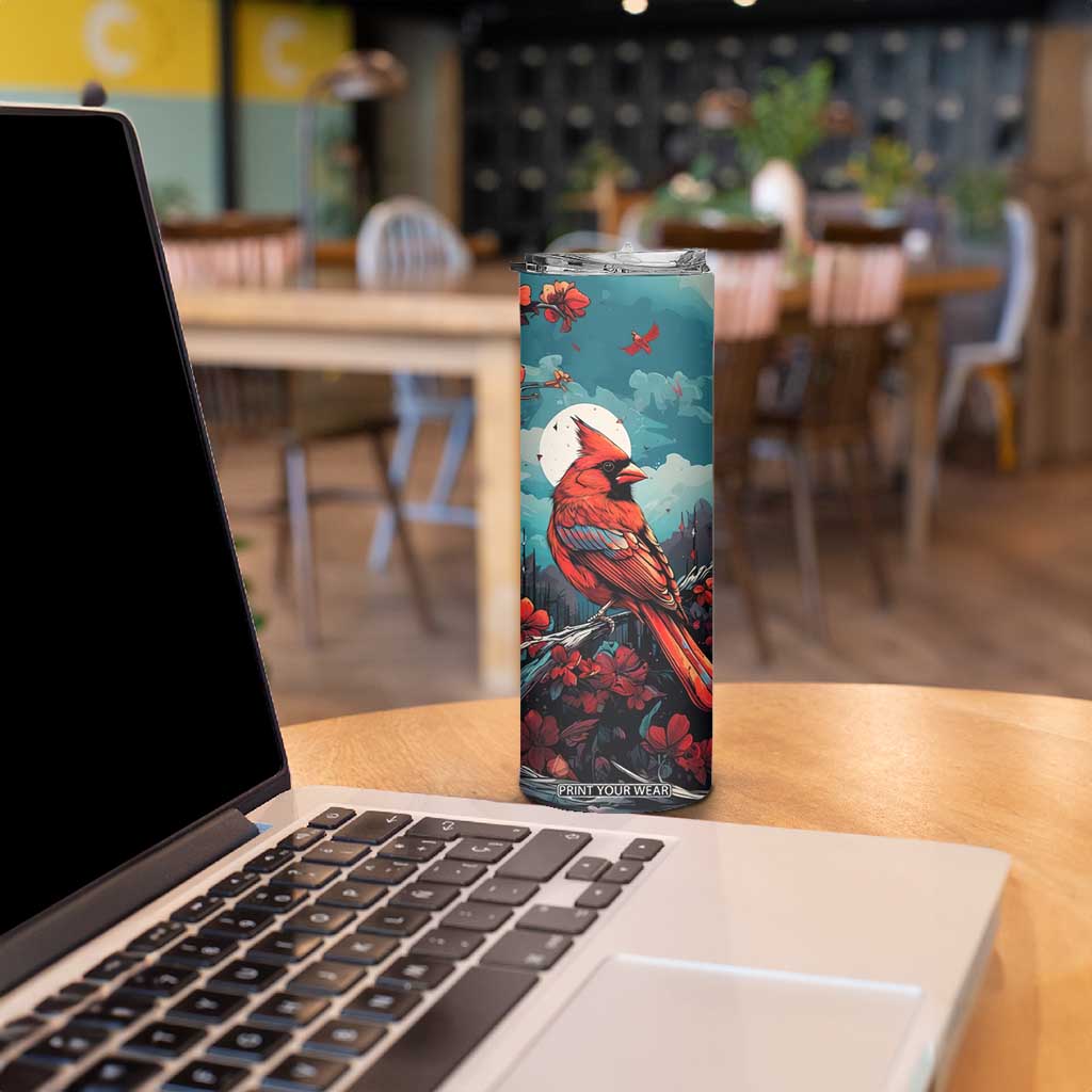 Retro Cardinal Flower Skinny Tumbler Personalized TS04 Print Your Wear