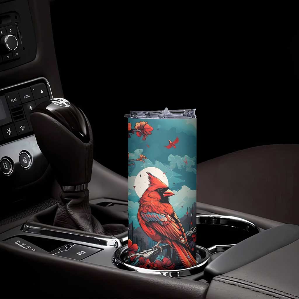 Retro Cardinal Flower Skinny Tumbler Personalized TS04 Print Your Wear