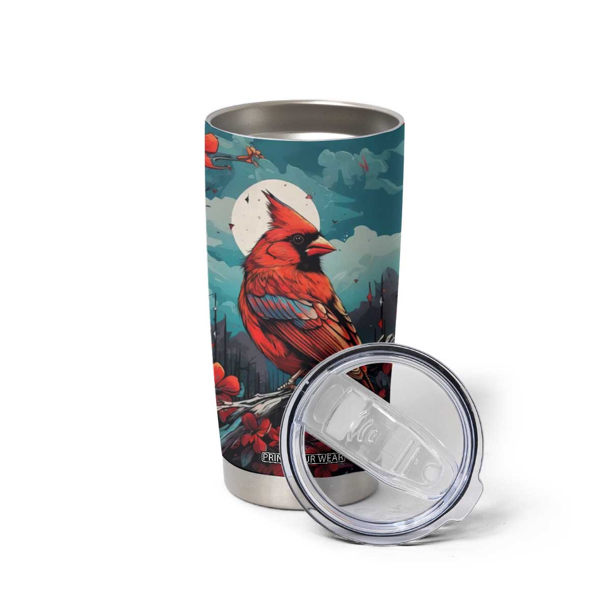 Retro Cardinal Flower Tumbler Cup Personalized TS04 Print Your Wear
