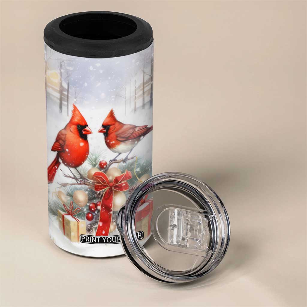 Cardinals Christmas Art 4 in 1 Can Cooler Tumbler Personalized TS04 Print Your Wear