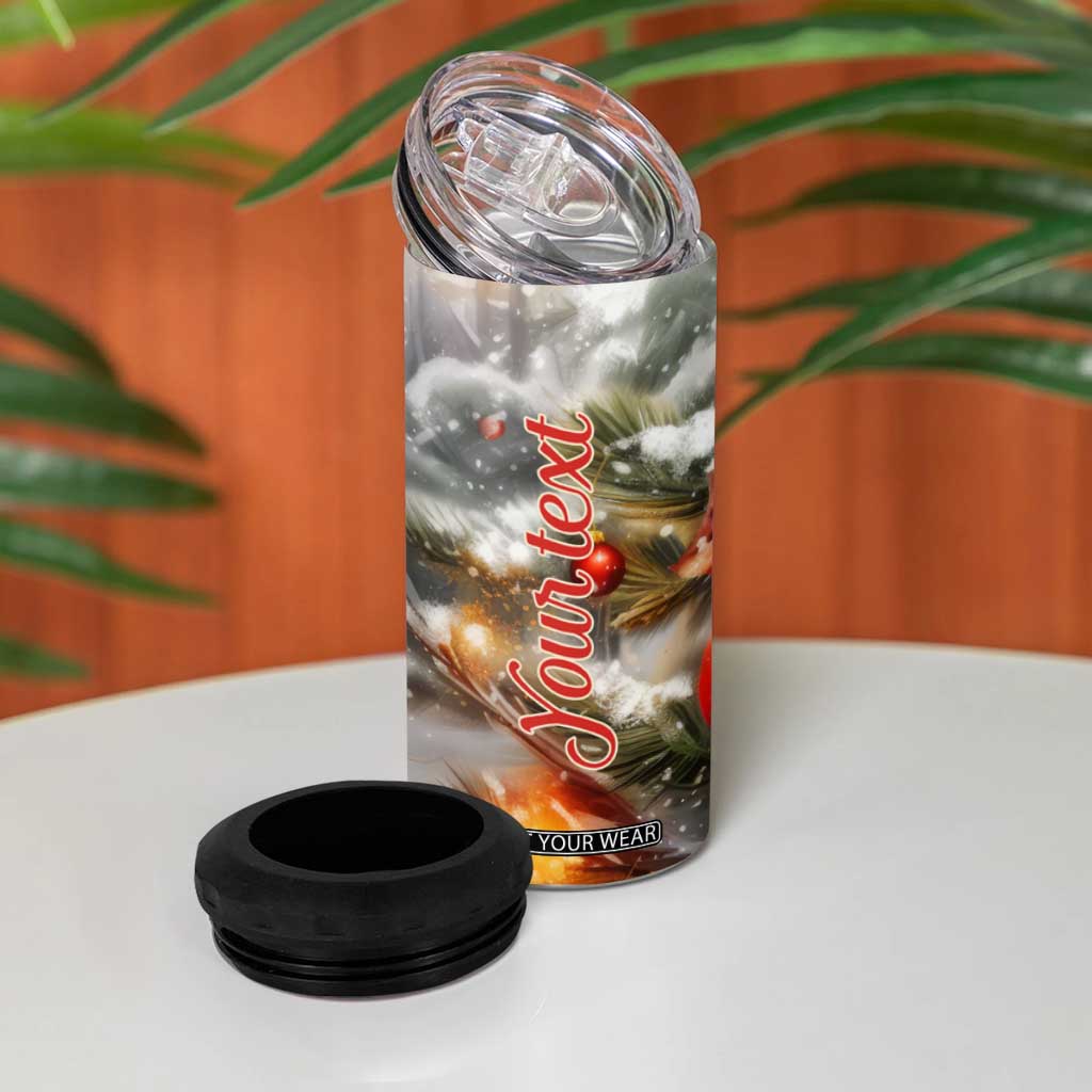 Cardinals Christmas Art 4 in 1 Can Cooler Tumbler Personalized TS04 Print Your Wear