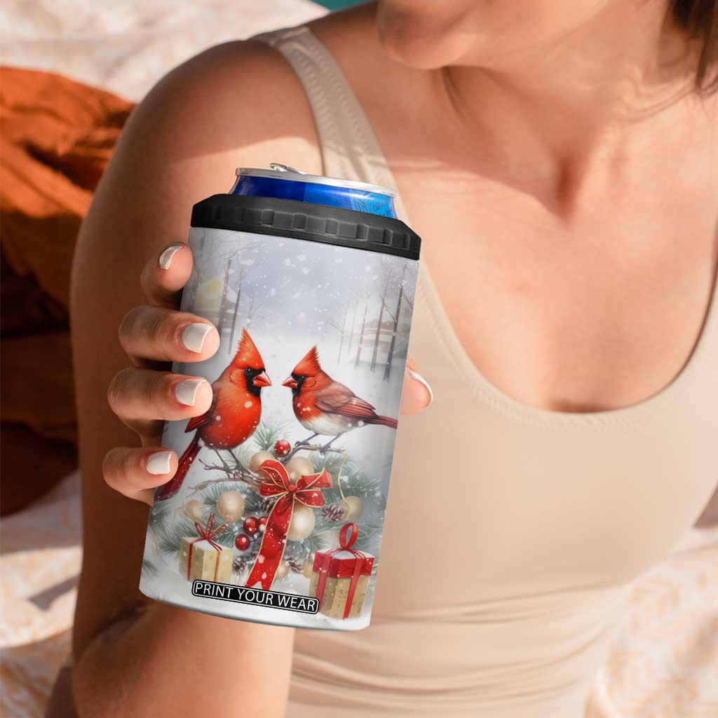 Cardinals Christmas Art 4 in 1 Can Cooler Tumbler Personalized TS04 Print Your Wear
