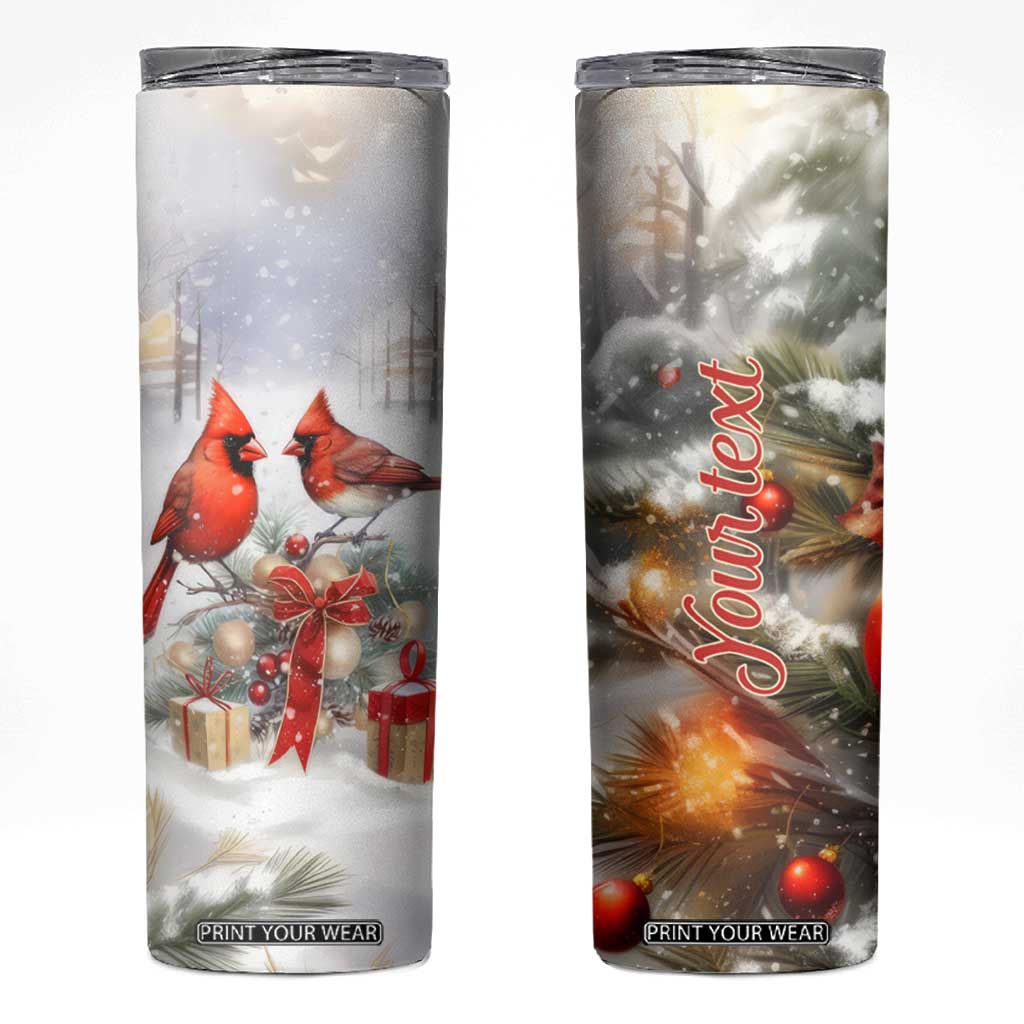 Cardinals Christmas Art Skinny Tumbler Personalized TS04 Multicolor Print Your Wear