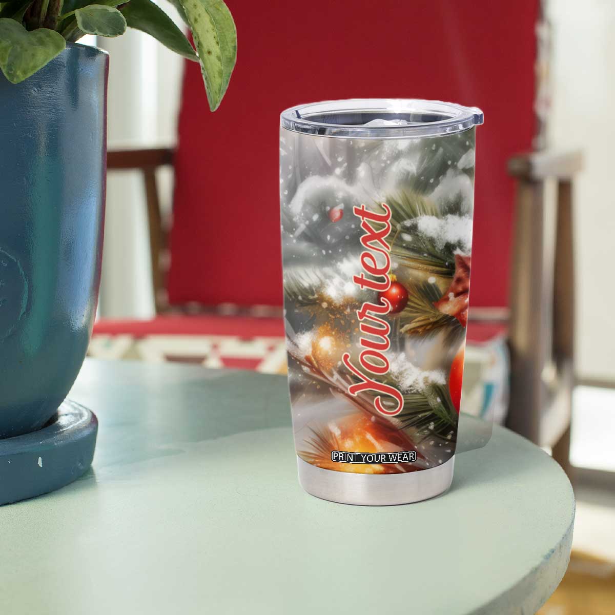 Cardinals Christmas Art Tumbler Cup Personalized TS04 Print Your Wear