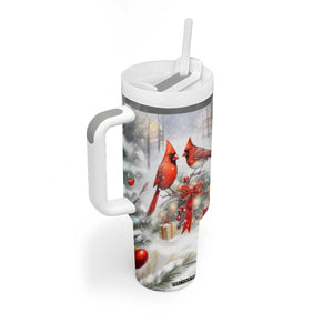 Cardinals Christmas Art Tumbler With Handle Personalized TS04 Print Your Wear