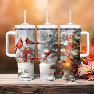 Cardinals Christmas Art Tumbler With Handle Personalized TS04 Print Your Wear