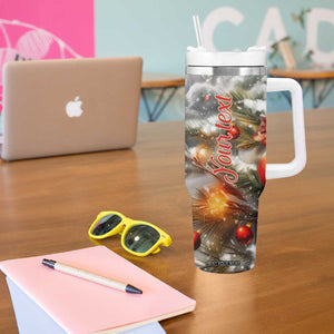 Cardinals Christmas Art Tumbler With Handle Personalized TS04 Print Your Wear