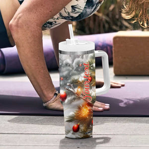 Cardinals Christmas Art Tumbler With Handle Personalized TS04 Print Your Wear
