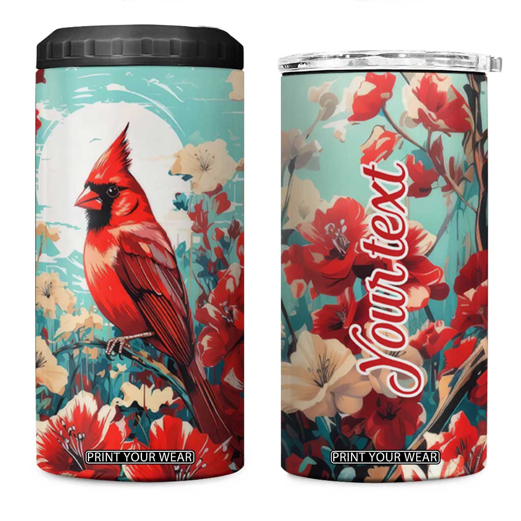 Cardinal Retro Style 4 in 1 Can Cooler Tumbler Personalized TS04 One Size: 16 oz Multicolor Print Your Wear