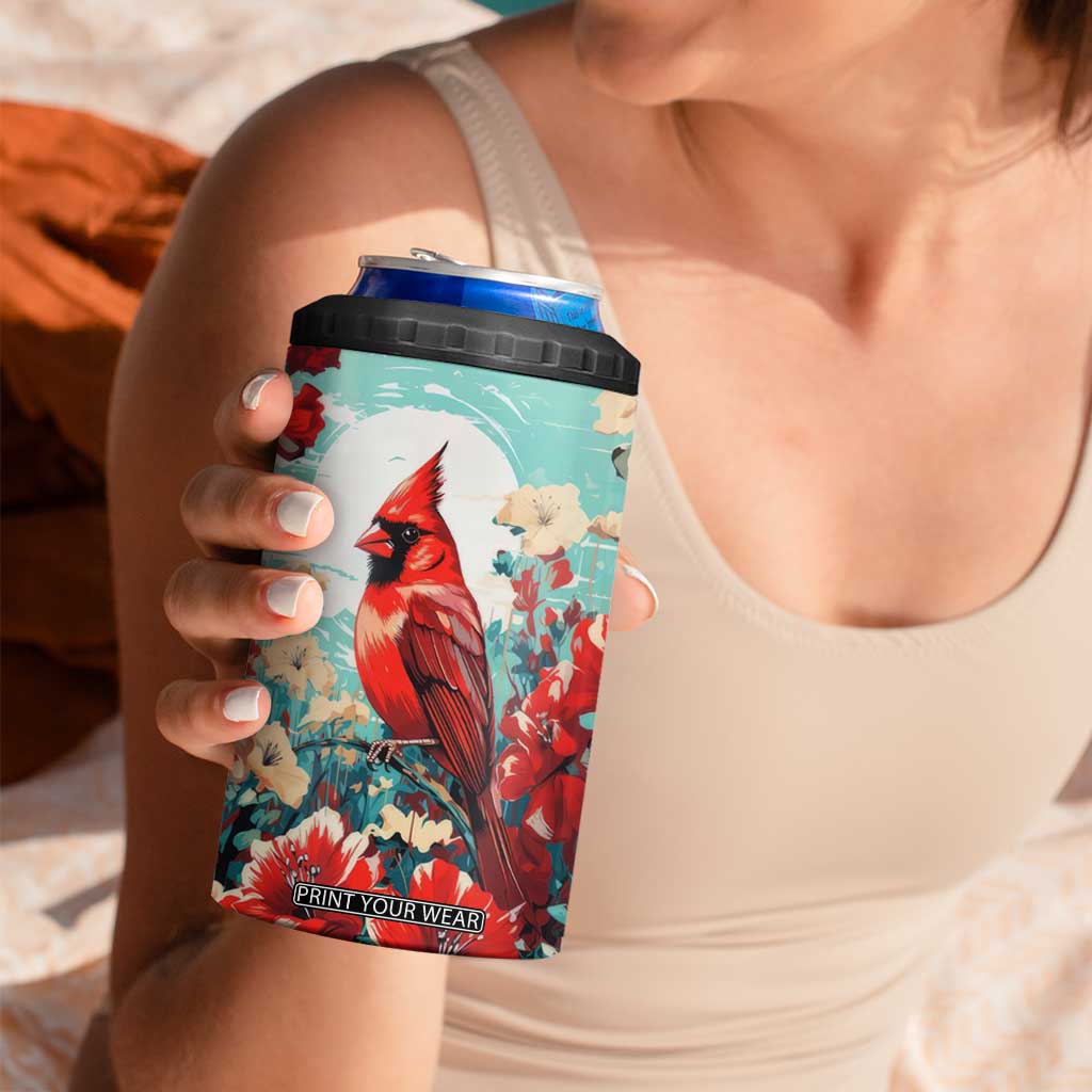 Cardinal Retro Style 4 in 1 Can Cooler Tumbler Personalized TS04 Print Your Wear
